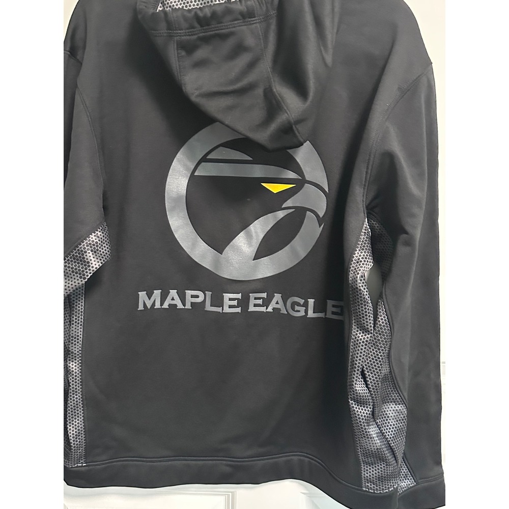 Sport-Tek Hoodie Mens L Black Maple Eagle Graphic Polyester Honeycomb Panel - Picture 14 of 16